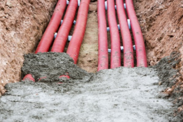 Pipes underground for electrical installation for commercial building in Greeley CO